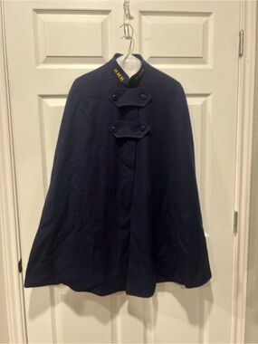 Vintage 1950s Standard Apparel Company Nurse’s Wool Cape Navy Gold Medical Cloak